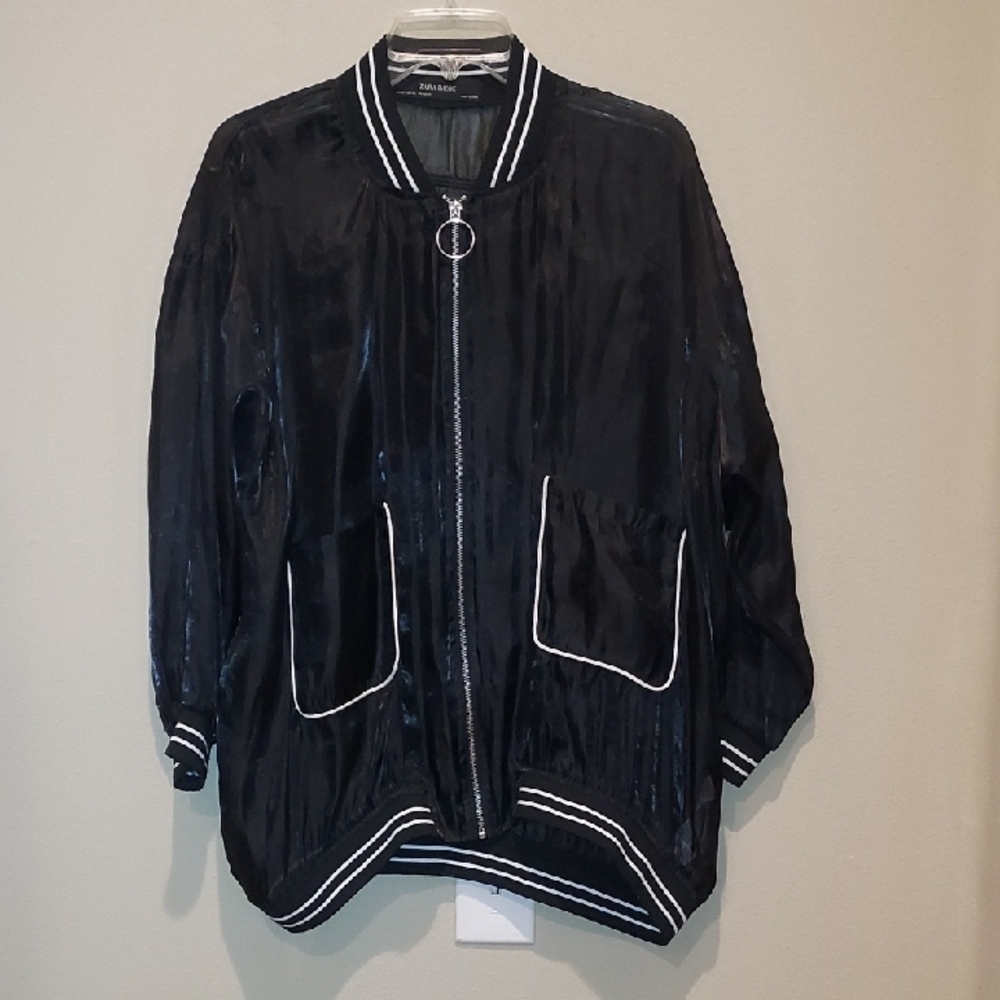 Zara Basic Organza Bomber Jacket - image 1
